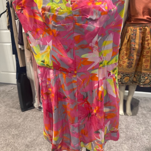 Trina Turk Pink and Orange Floral Mini romper - Picture 2 of 2